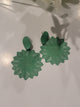 Green Flower Dangle earrings