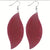 WINE COLOR FEATHER DANGLE EARRINGS