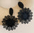 Black Fower dangle earrings
