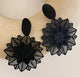 Black Fower dangle earrings