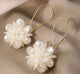 White flower ball Earrings